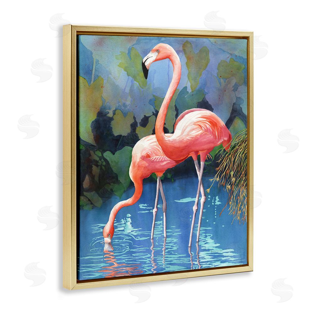 Christine Reichow Flamingos in Lush Pond