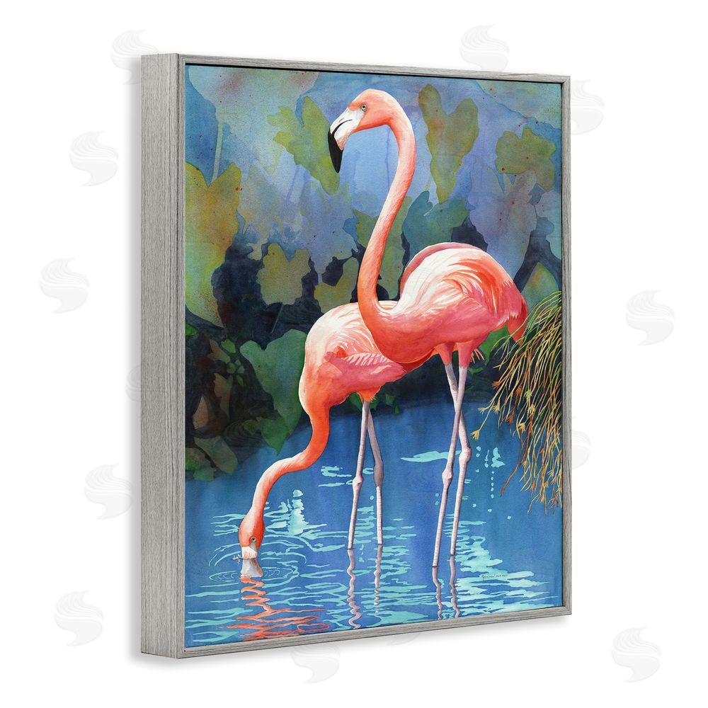 Christine Reichow Flamingos in Lush Pond