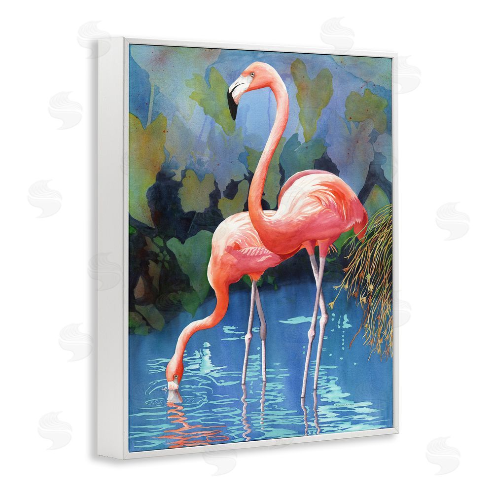 Christine Reichow Flamingos in Lush Pond