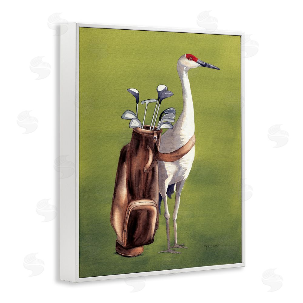 Christine Reichow Crane Bird with Golf Clubs