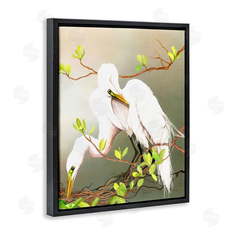 Christine Reichow Gazing Egrets on Branch