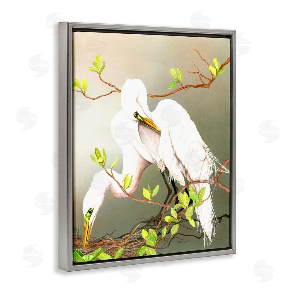 Christine Reichow Gazing Egrets on Branch