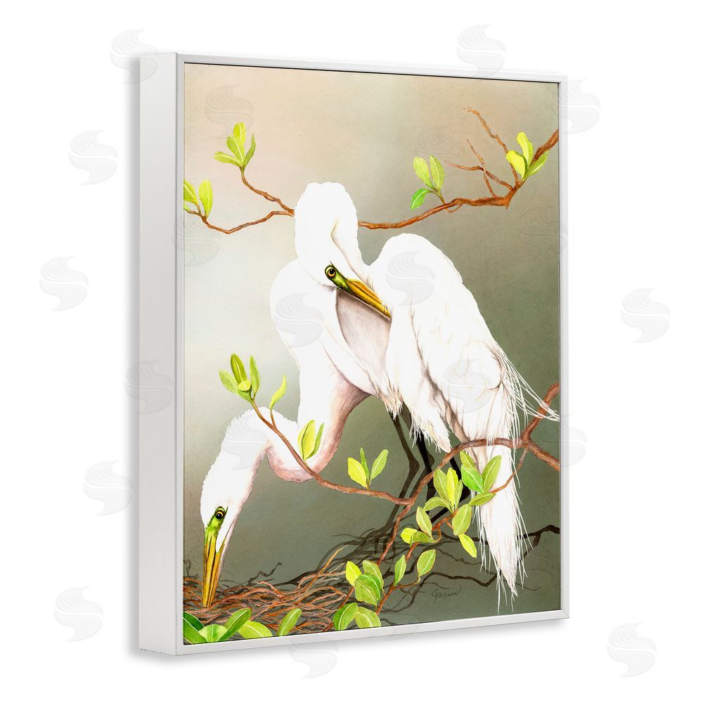 Christine Reichow Gazing Egrets on Branch