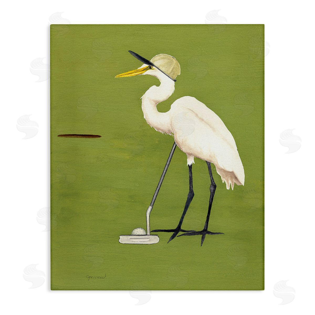 Christine Reichow Golfing Heron Bird