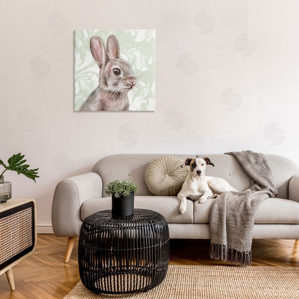 Courtney Morgenstern Rabbit with Floral Pattern Canvas Wall Art in Room