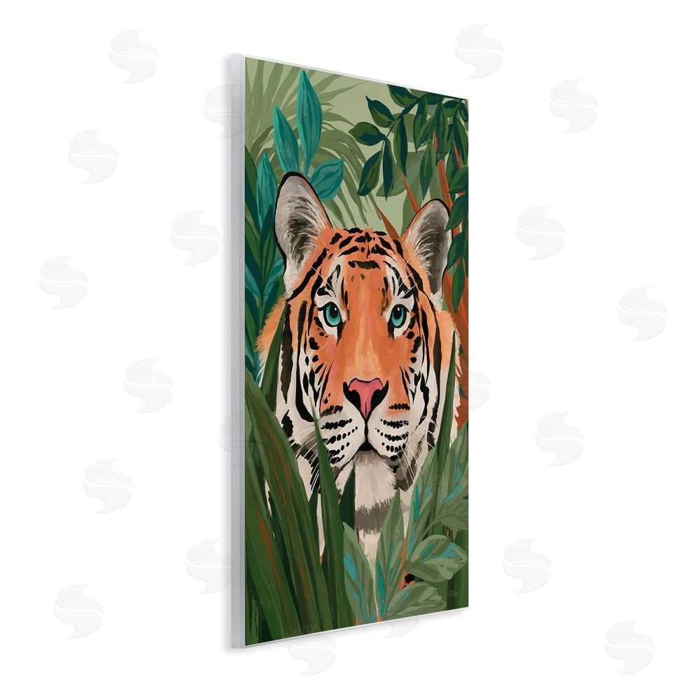 Cat Thurman Designs Tiger Peeking in Leaves