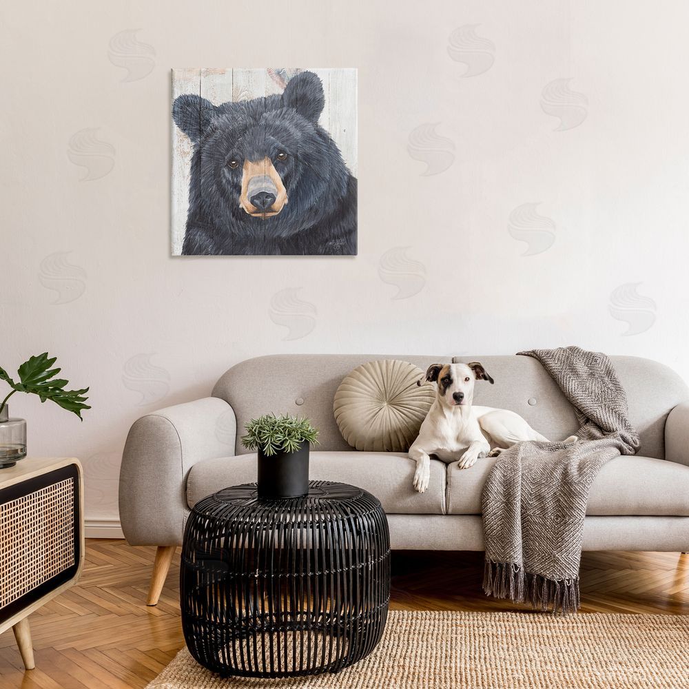 Diane Fifer Rustic Black Bear Canvas Wall Art in Room