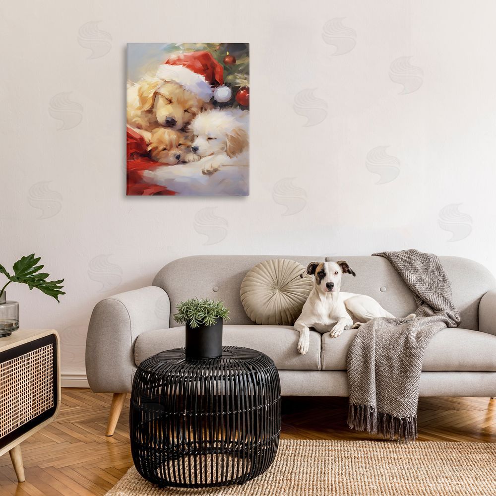 Enrico McGarrigle Christmas Puppies by Tree