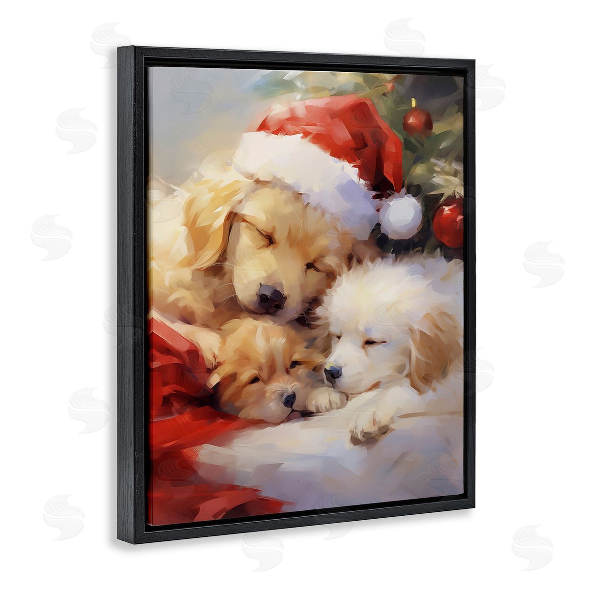 Enrico McGarrigle Christmas Puppies by Tree