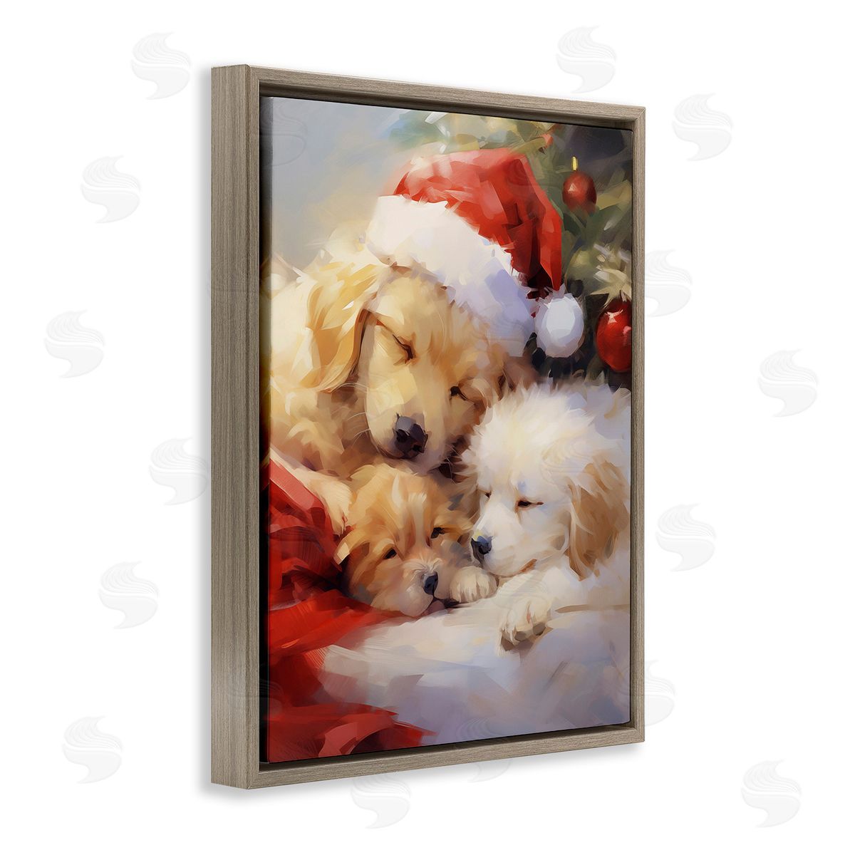 Enrico McGarrigle Christmas Puppies by Tree