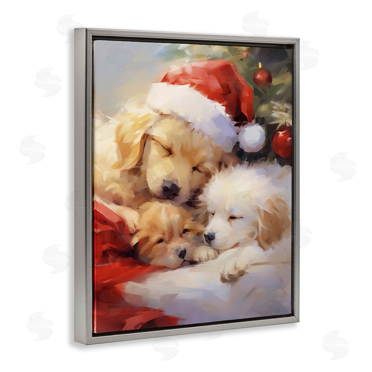 Enrico McGarrigle Christmas Puppies by Tree