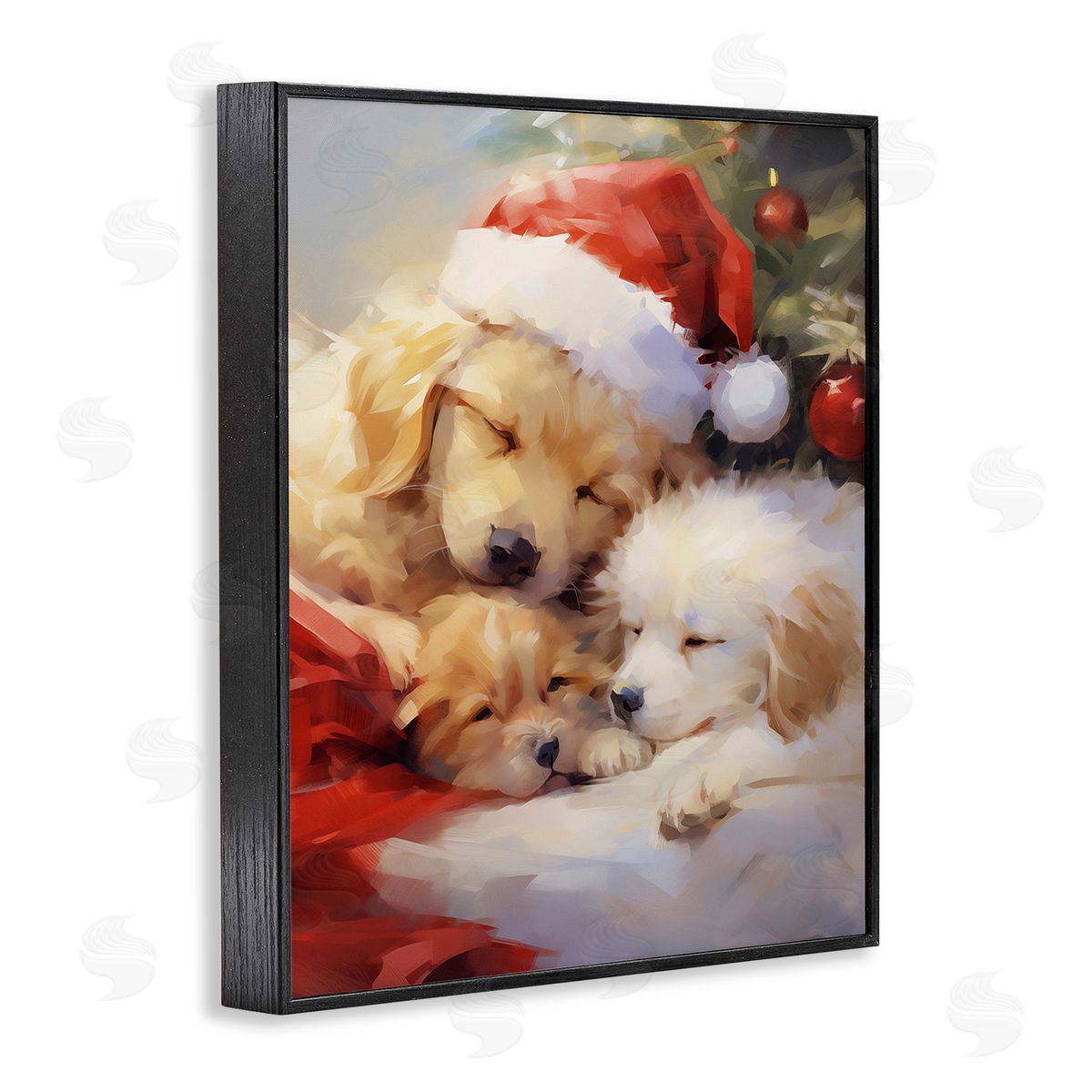 Enrico McGarrigle Christmas Puppies by Tree