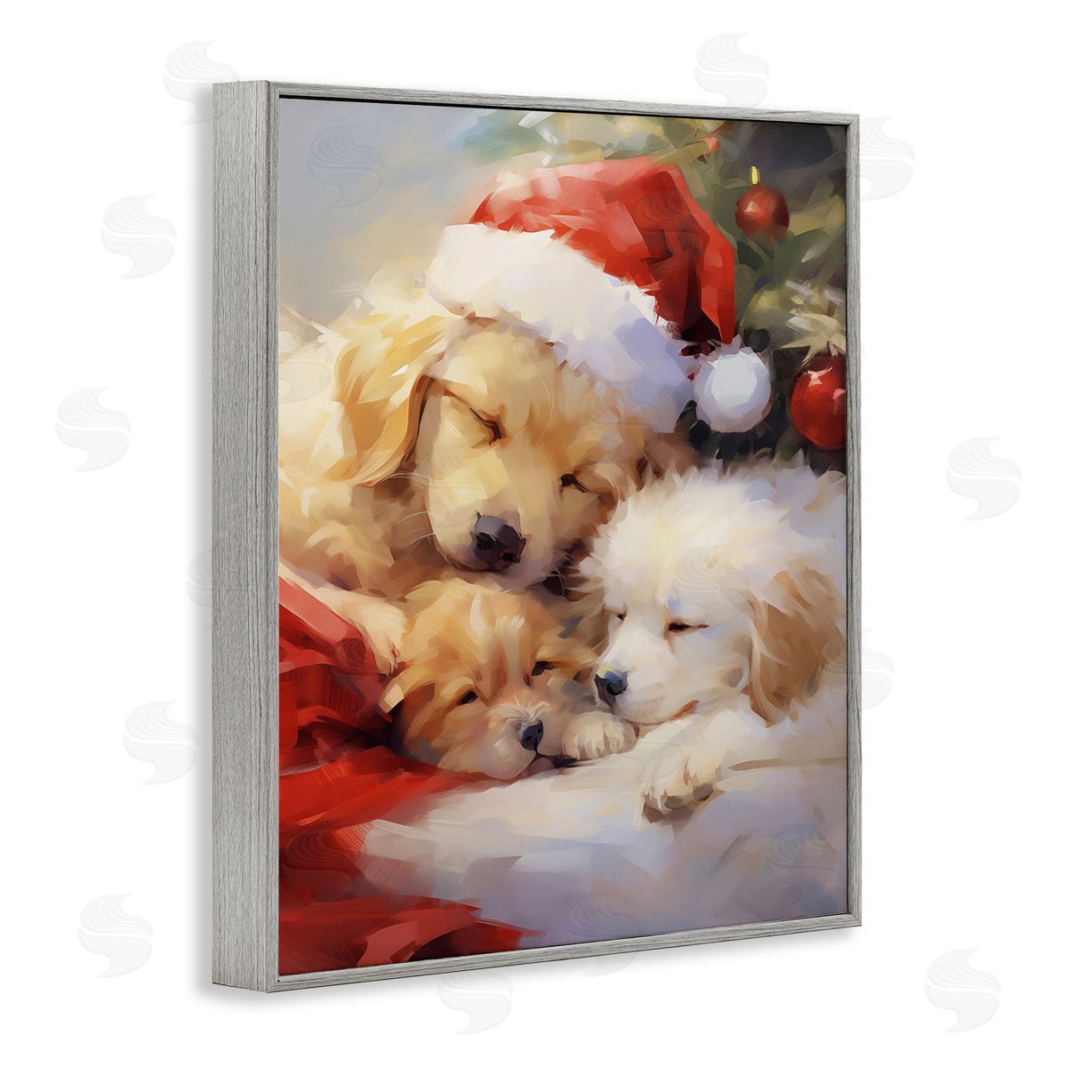 Enrico McGarrigle Christmas Puppies by Tree