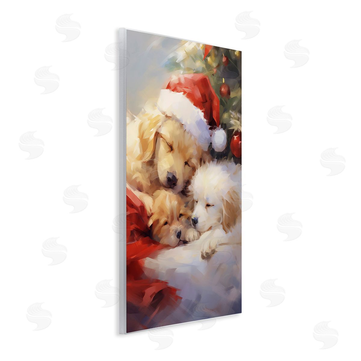 Enrico McGarrigle Christmas Puppies by Tree