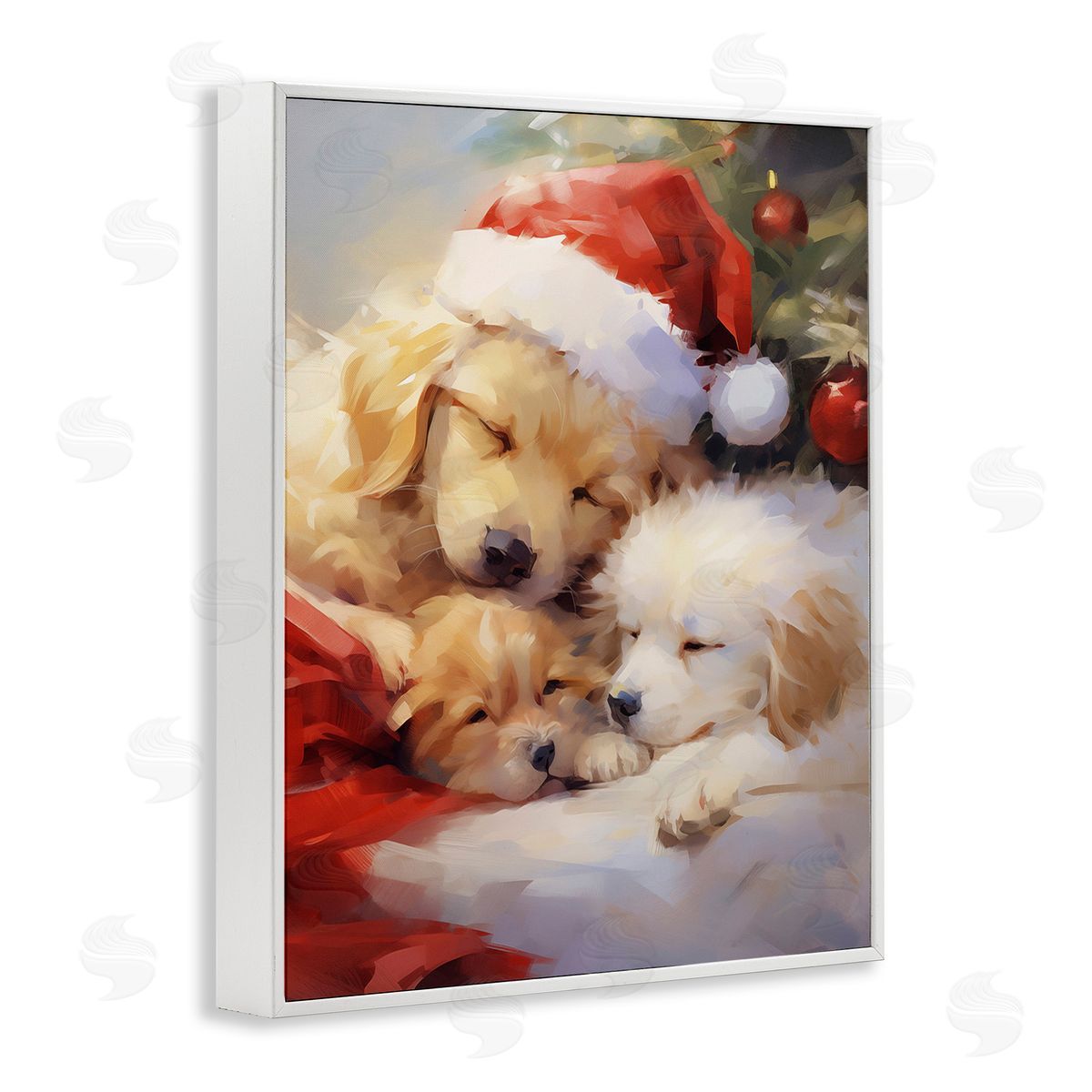 Enrico McGarrigle Christmas Puppies by Tree
