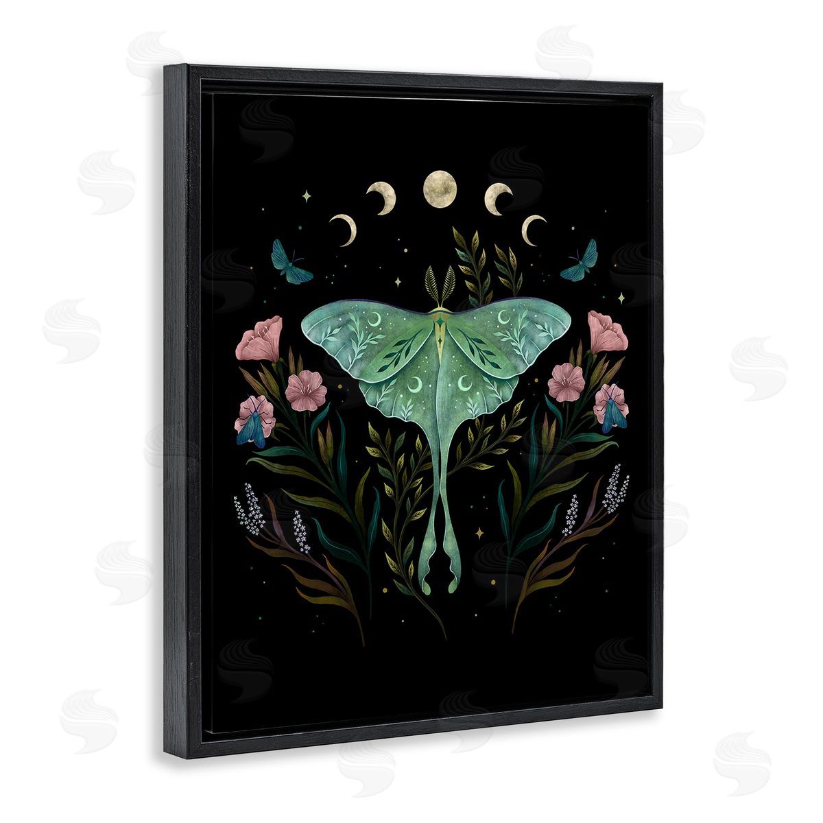 Episodic Drawings Luna Moth with Florals
