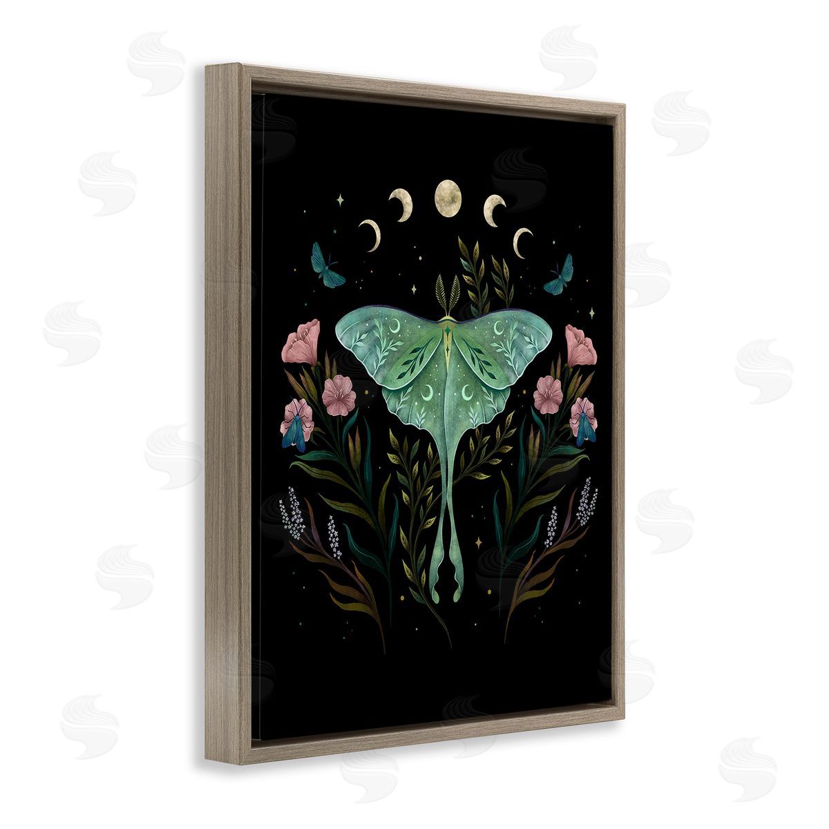 Episodic Drawings Luna Moth with Florals