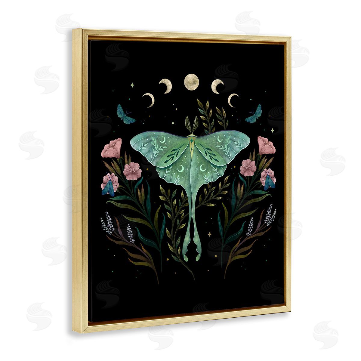 Episodic Drawings Luna Moth with Florals