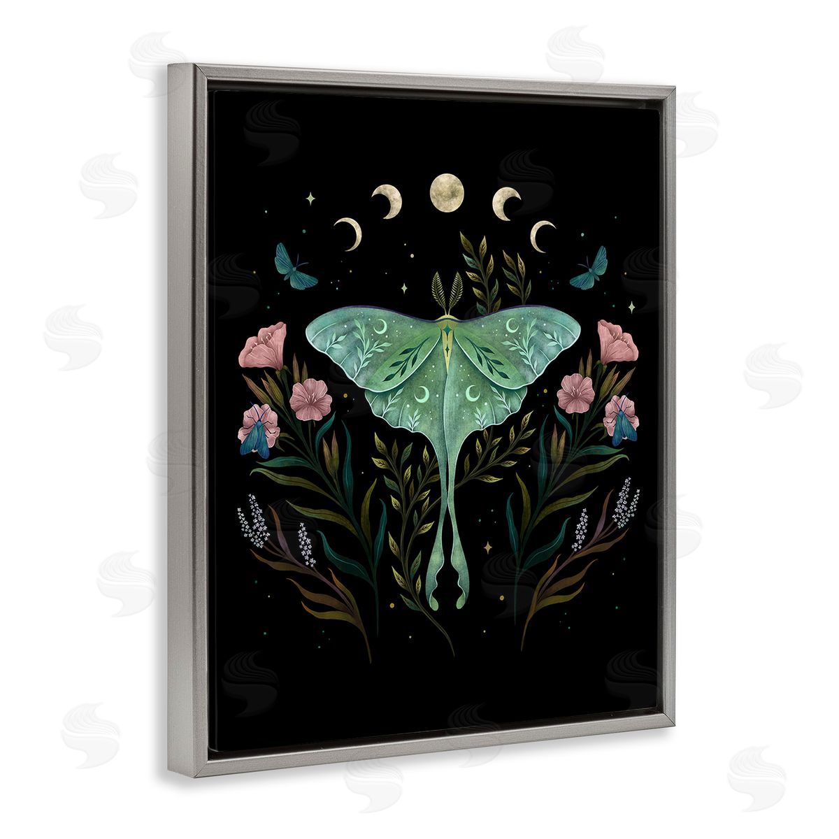 Episodic Drawings Luna Moth with Florals