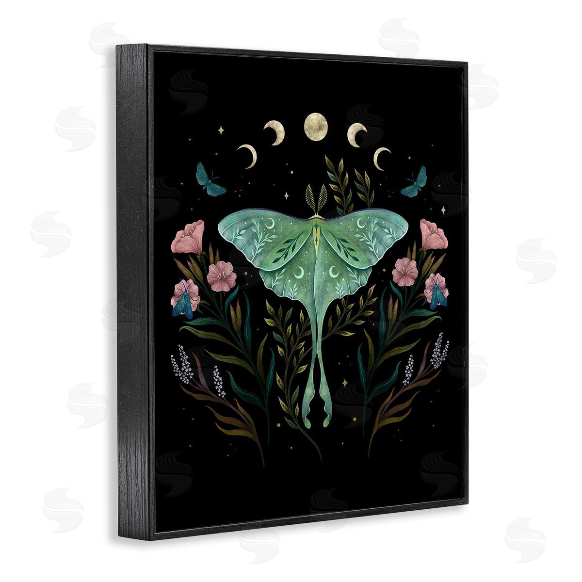 Episodic Drawings Luna Moth with Florals