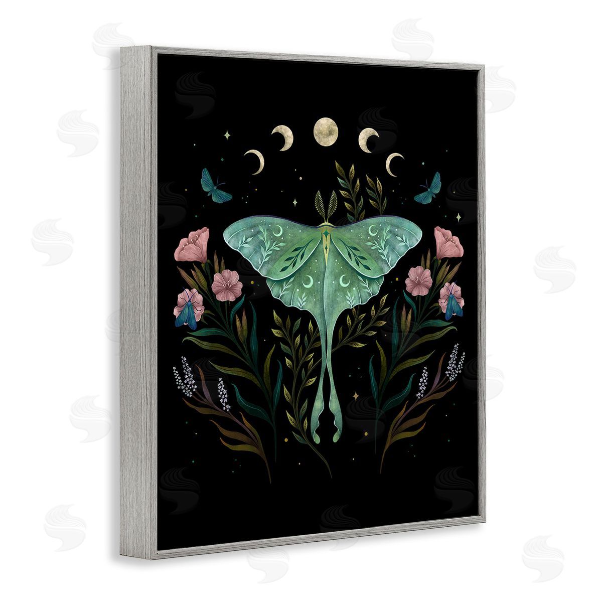 Episodic Drawings Luna Moth with Florals