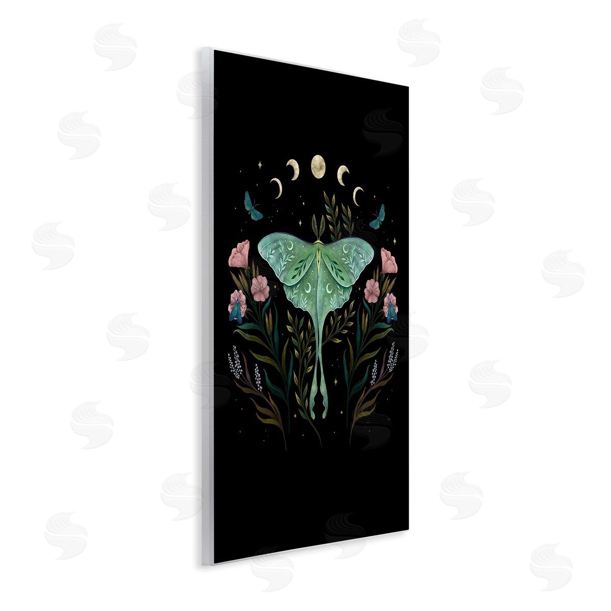 Episodic Drawings Luna Moth with Florals