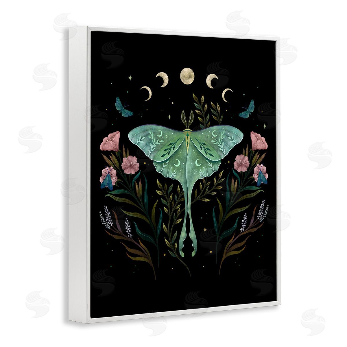 Episodic Drawings Luna Moth with Florals