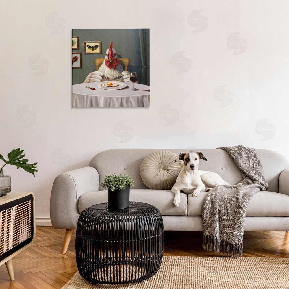 Lucia Heffernan Chicken & Egg Dinner Canvas Wall Art in Room