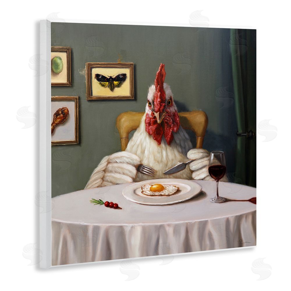 Lucia Heffernan Chicken & Egg Dinner Wooden Wall Plaque Art Print