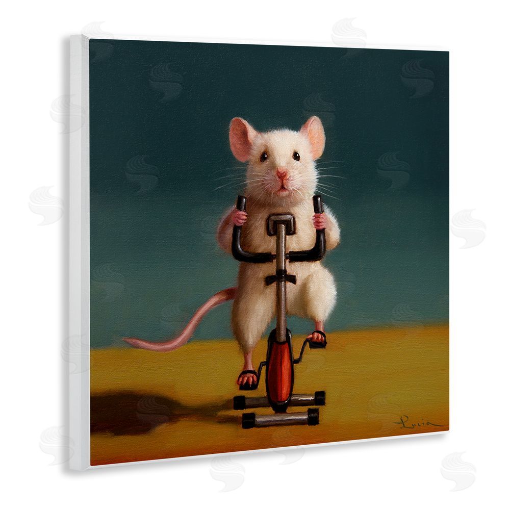 Lucia Heffernan Funny Workout Mouse Wooden Wall Plaque Art Print