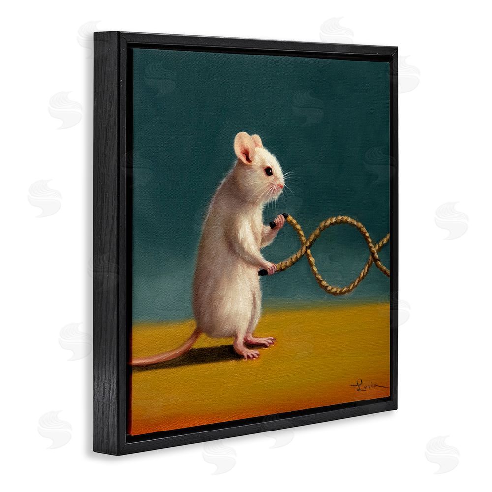 Lucia Heffernan Focused Exercising Mouse Black Floating Frame Canvas Wall Art Print