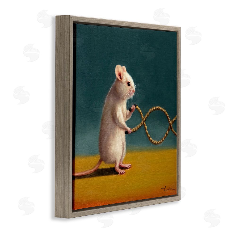 Lucia Heffernan Focused Exercising Mouse Brown Floating Frame Canvas Wall Art Print