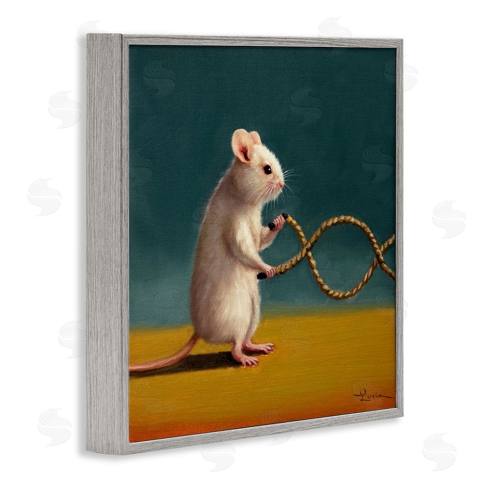 Lucia Heffernan Focused Exercising Mouse Gray Framed Glicee Wall Art Print