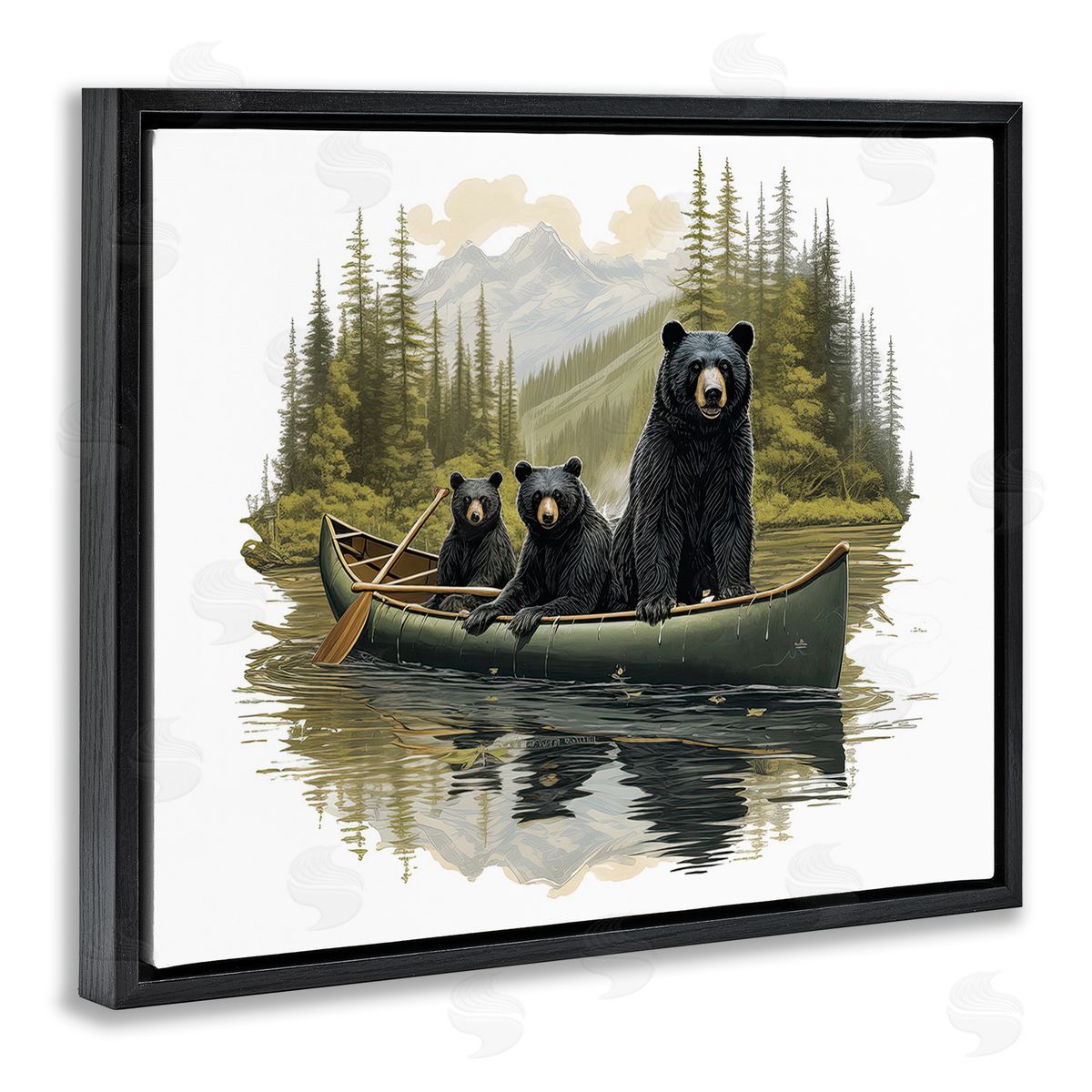 Jim Baldwin Bears Canoeing on Lake