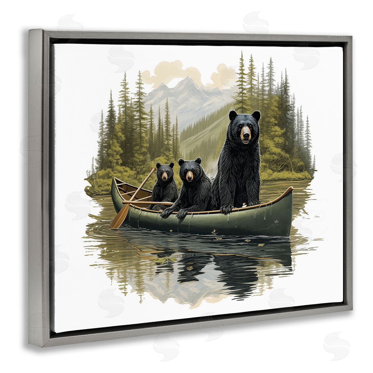 Jim Baldwin Bears Canoeing on Lake