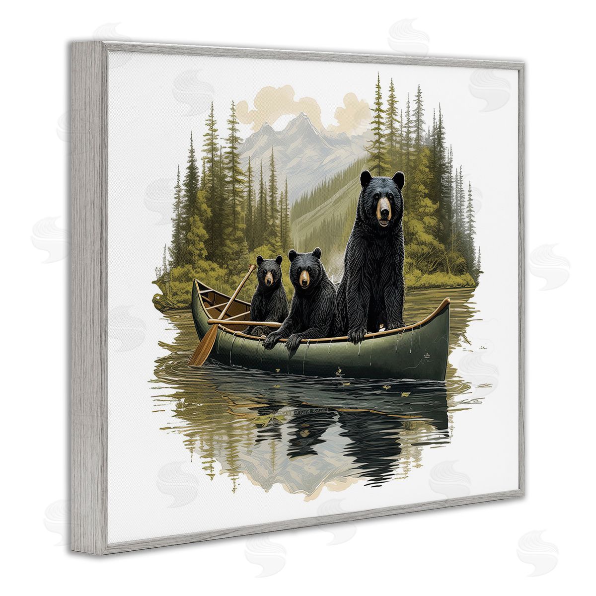 Jim Baldwin Bears Canoeing on Lake