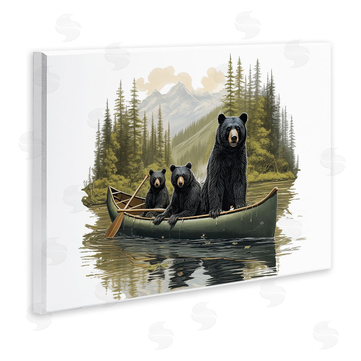 Jim Baldwin Bears Canoeing on Lake