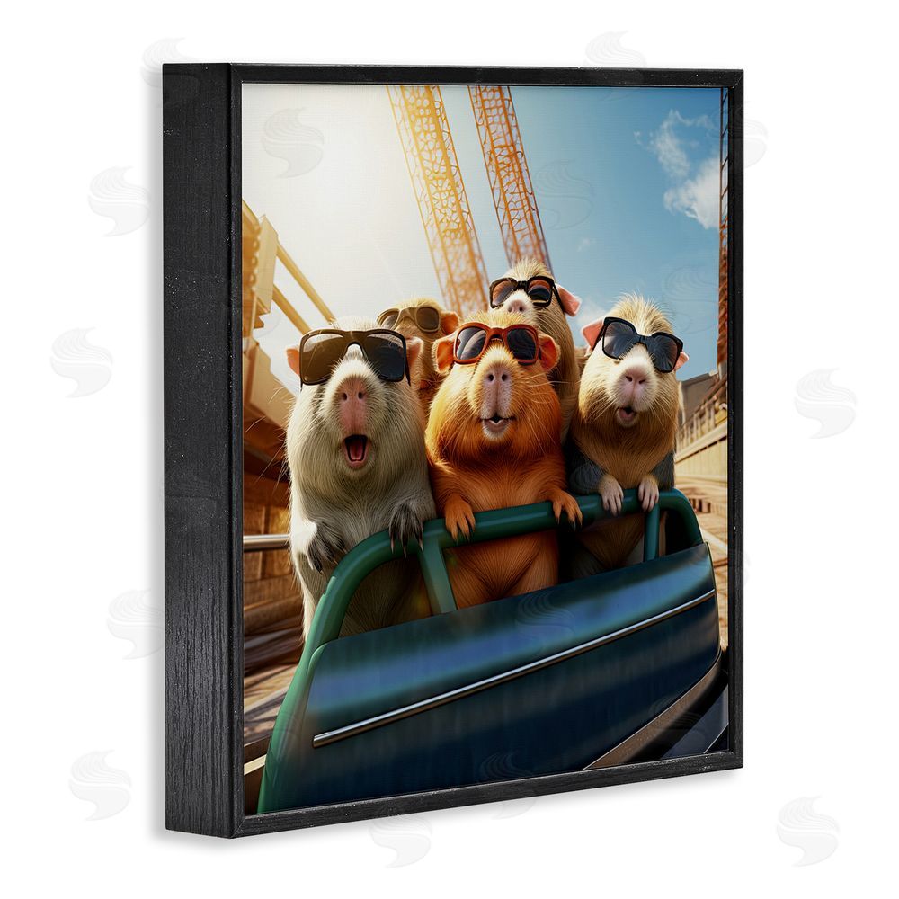 Jim Baldwin Guinea Pigs on Rollercoaster Black Framed Glicee Wall Art Print