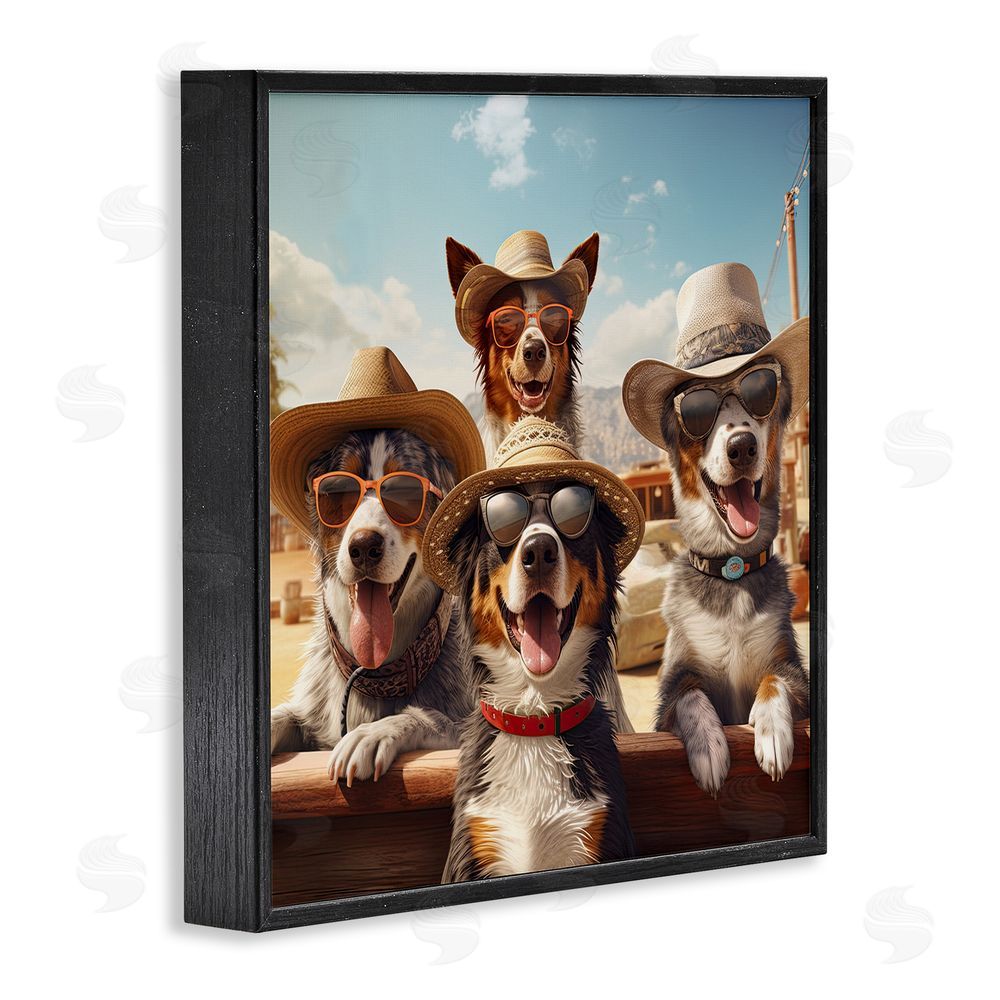 Jim Baldwin Southwestern Cowboy Dogs Black Framed Glicee Wall Art Print