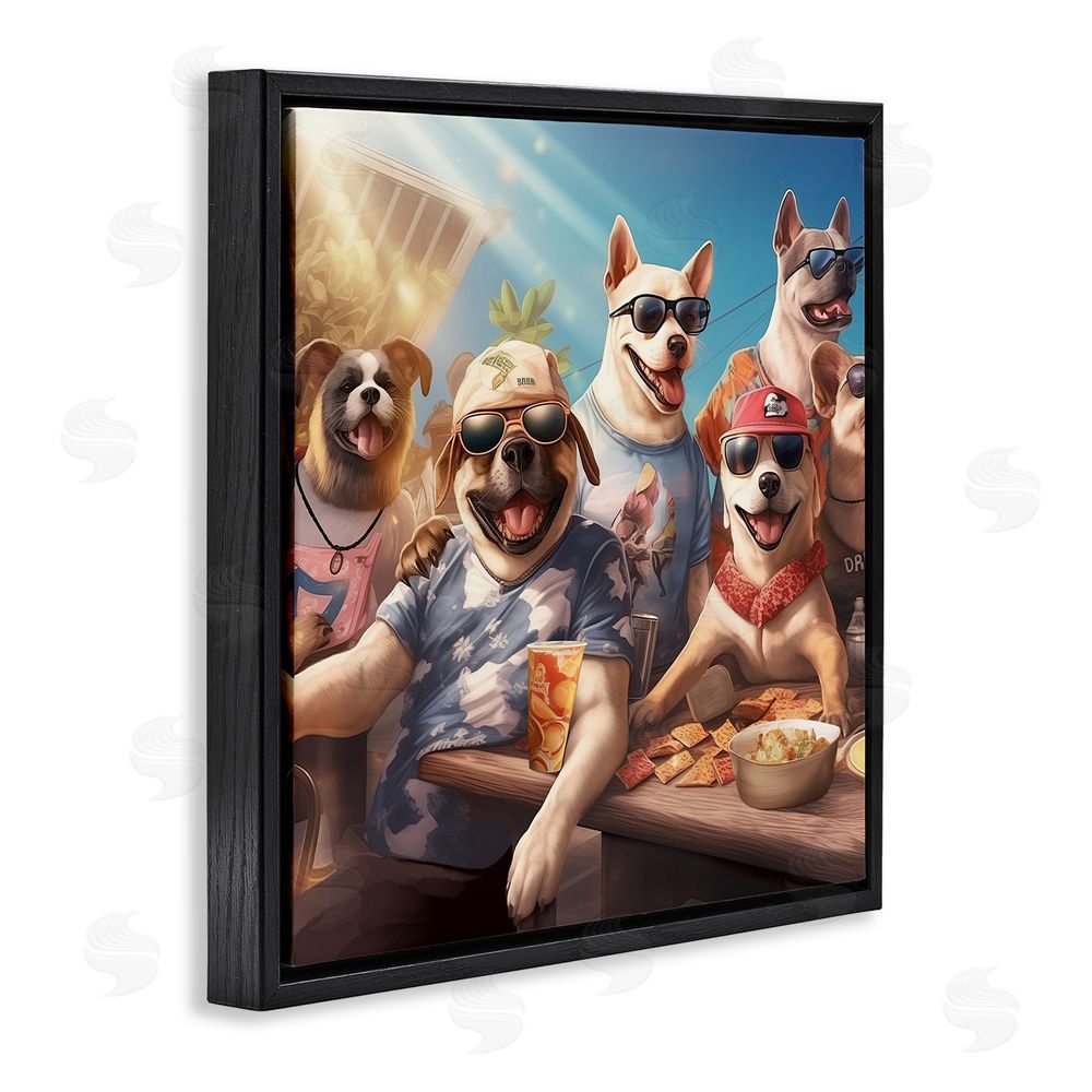 Jim Baldwin Dogs Enjoying Summer Black Floating Frame Canvas Wall Art Print