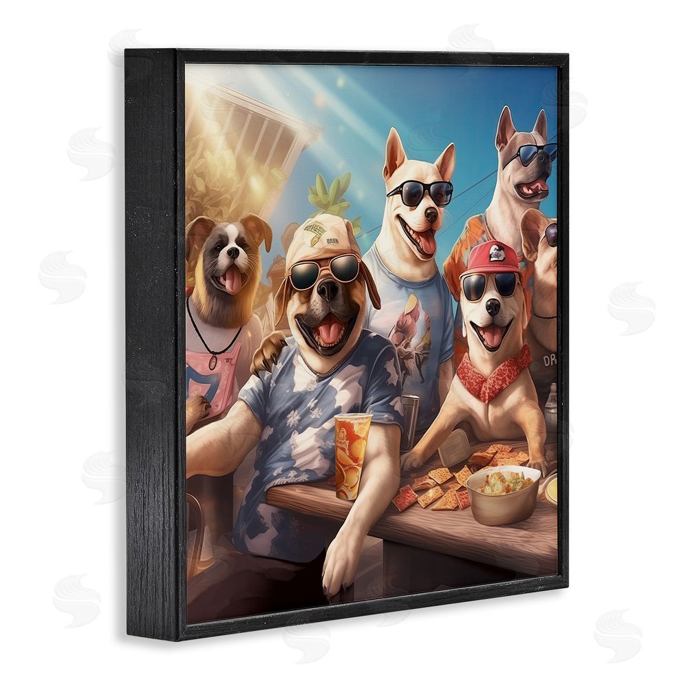Jim Baldwin Dogs Enjoying Summer Black Framed Glicee Wall Art Print