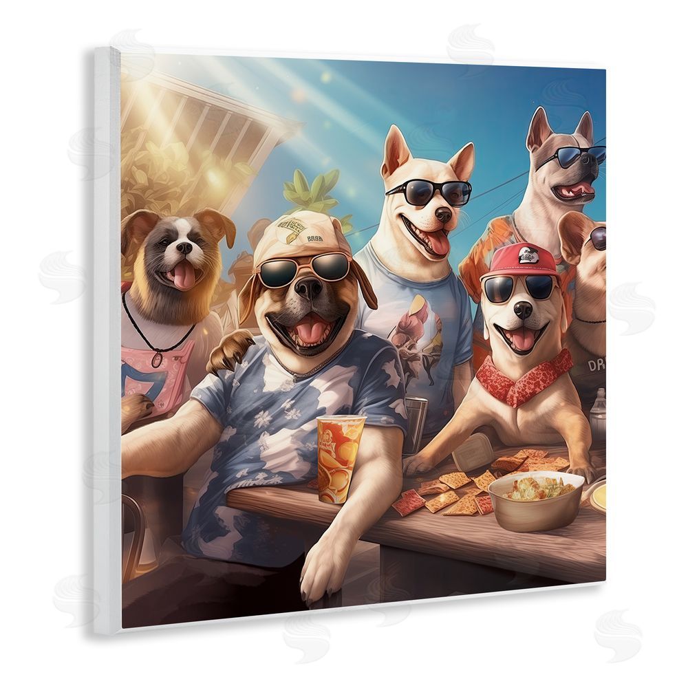 Jim Baldwin Dogs Enjoying Summer Wooden Wall Plaque Art Print