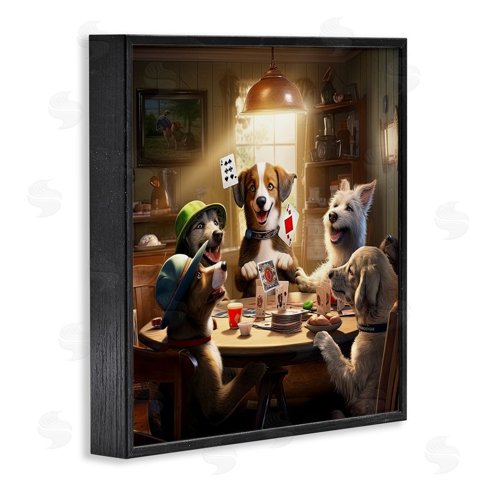 Jim Baldwin Dogs & Magic Tricks Black Framed Glicee Wall Art Print