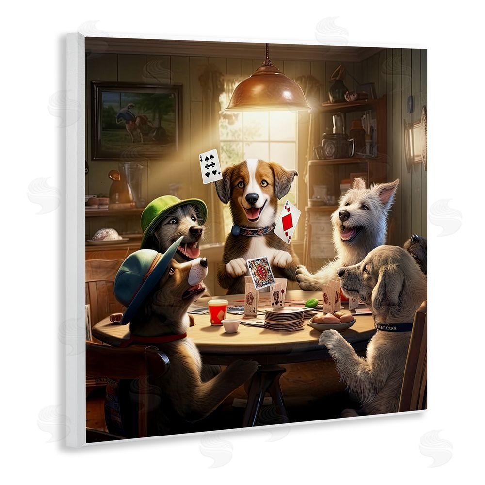 Jim Baldwin Dogs & Magic Tricks Wooden Wall Plaque Art Print