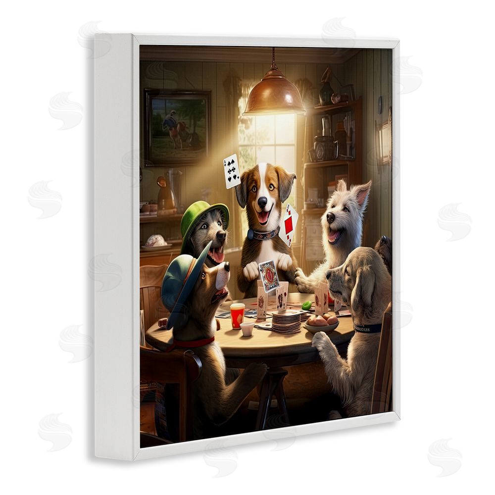 Jim Baldwin Dogs & Magic Tricks White Framed Glicee Wall Art Print