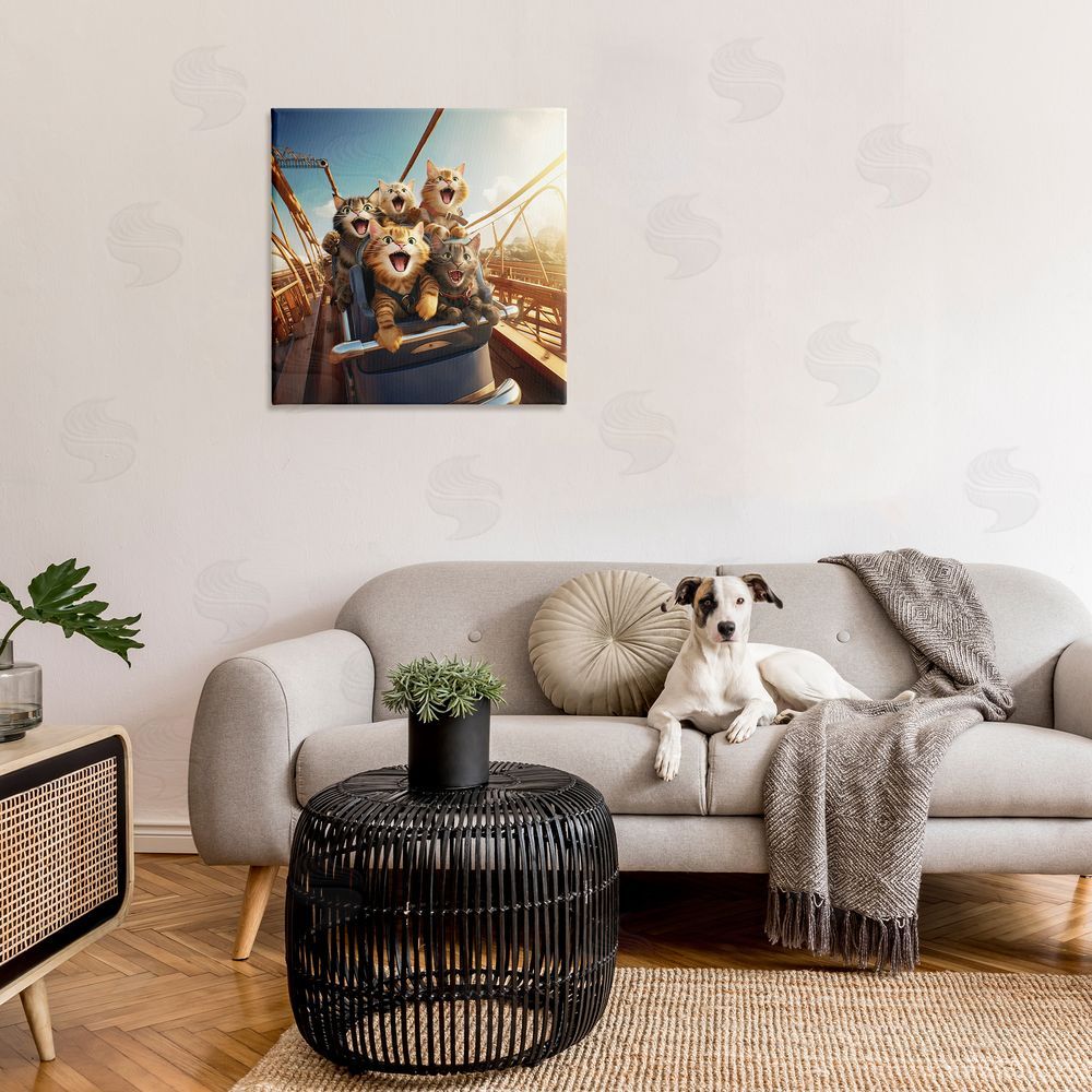 Jim Baldwin Cats on Rollercoaster Canvas Wall Art in Room