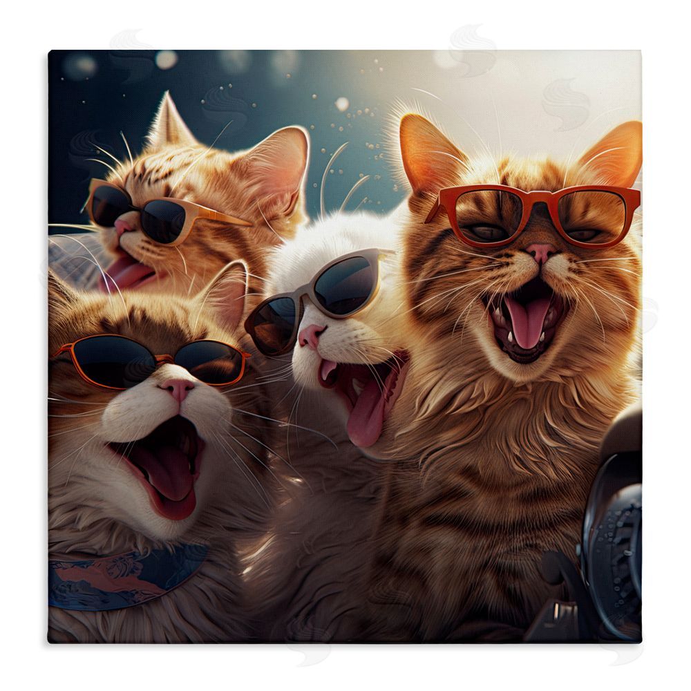 Jim Baldwin Happy Cats Singing Stretched Canvas Wall Art Print