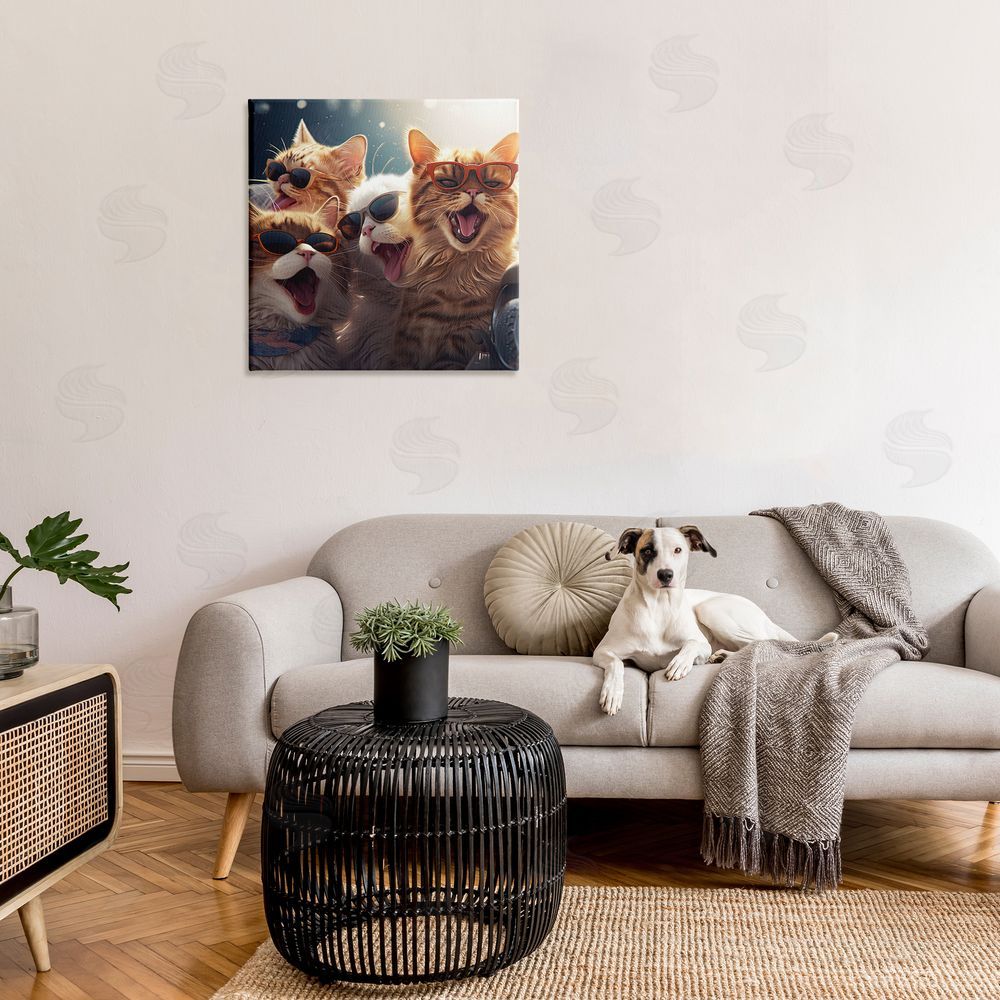 Jim Baldwin Happy Cats Singing Canvas Wall Art in Room