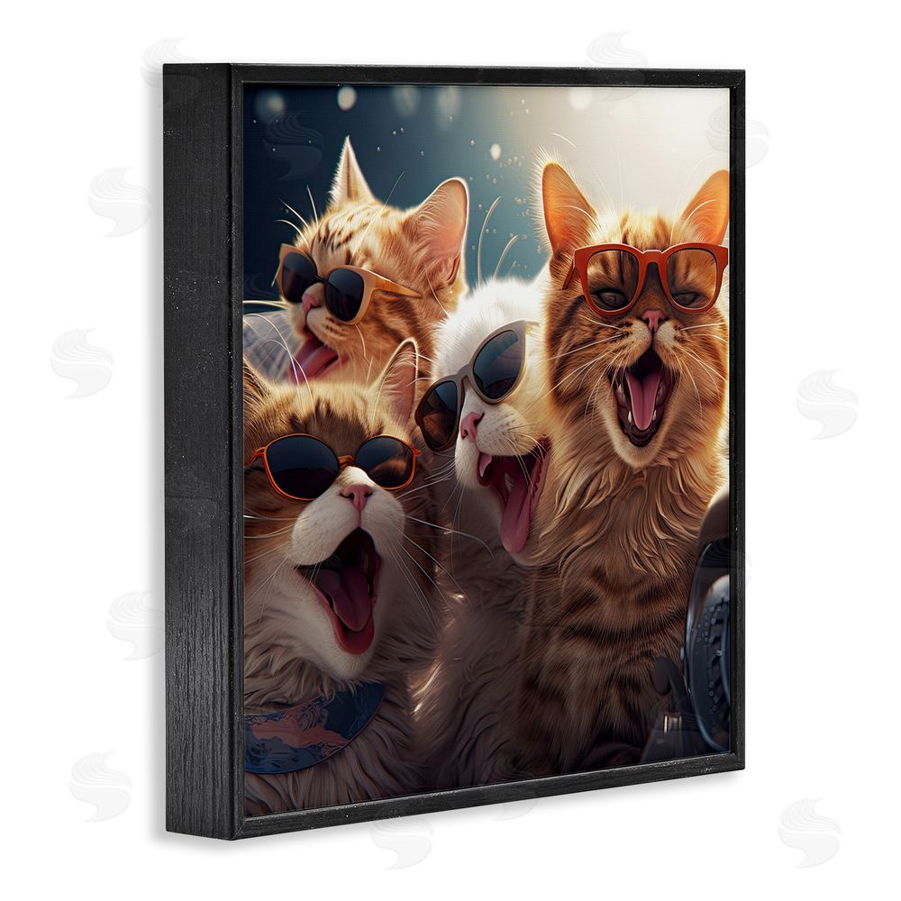Jim Baldwin Happy Cats Singing Black Framed Glicee Wall Art Print