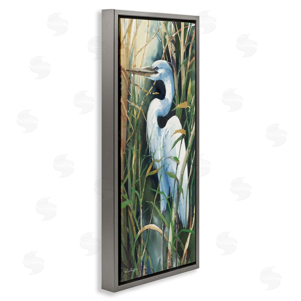 John Rossini Egret & Marshland Leaves